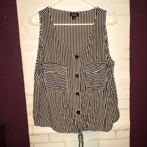 NWOT Large  Striped Sleeveless Blouse  ana a.n.a Never Worn